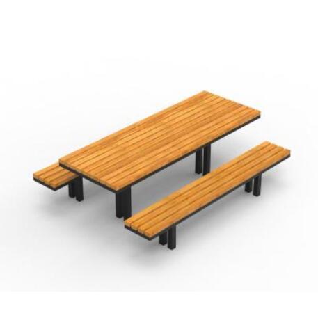 Lauko / Vidaus medinis suoliukas ir stalas iš IROKO medienos 'STF/19-02-52/MDL'