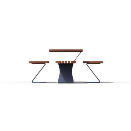 Скамья + стол из металла 'Picnic_IROKO_STF/18-02-09_01/MDL'
