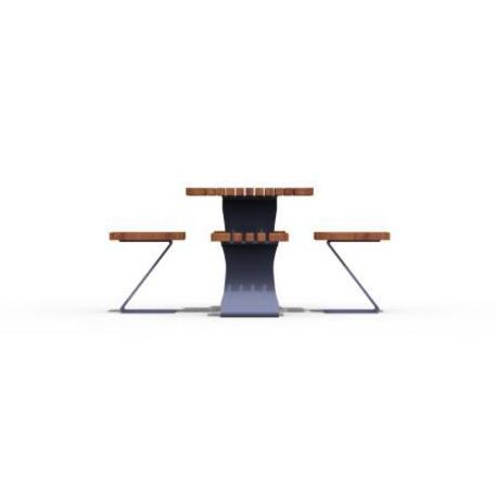 Скамья + стол из металла 'Picnic_IROKO_STF/18-02-09_01/MDL'