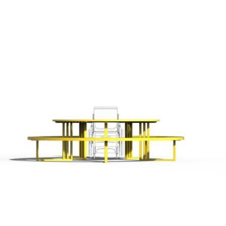 Metal bench + table 'Picnic_IROKO_STF/13-04-79_03/MDL'