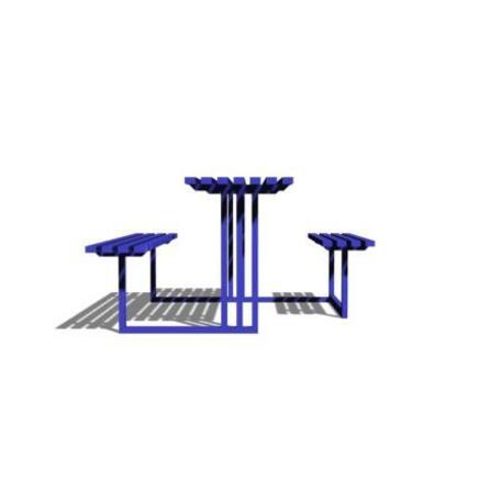 Metal bench + table 'Picnic_IROKO_STF/13-04-79_01/MDL'