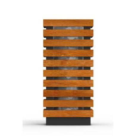 Lauko / Vidaus metalinė šiukšliadėžė su IROKO mediena 'STF/13-07-14_01/45L'