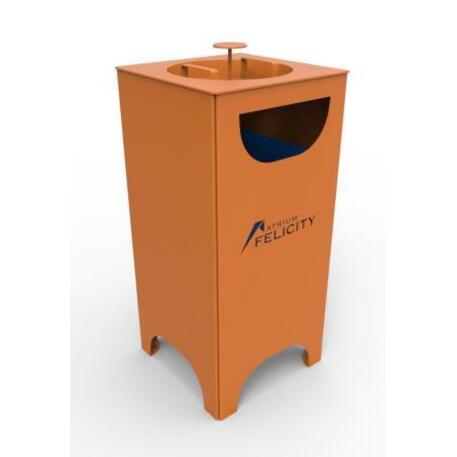 Metal litter bin 'STF/18-07-74/70L'