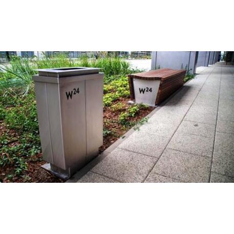 Metal litter bin 'STF/13-07-97/45L'