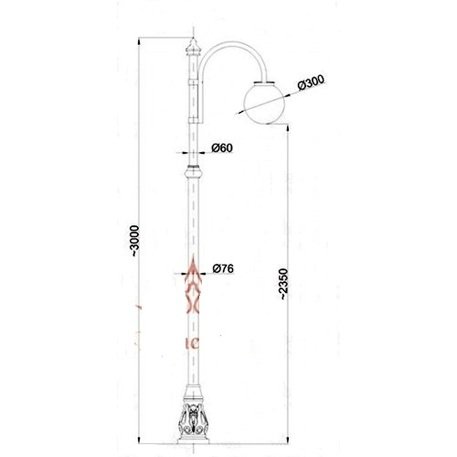 Street Lighting Post 'UNIO-M87-CS1_H/300cm'