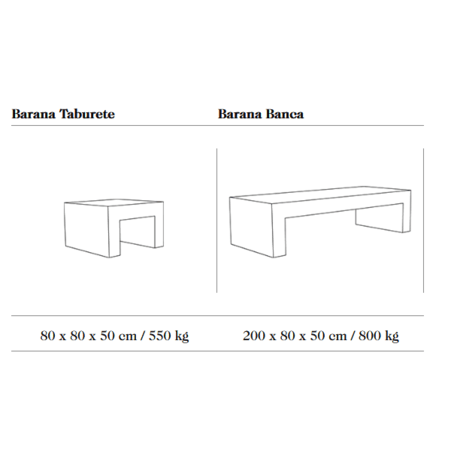 Natural granite bench 'Barana'