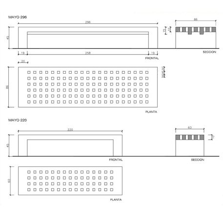 Natural granite bench 'Mayo 296'