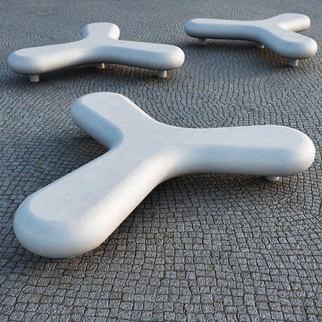 Concrete bench 'Boomerang'