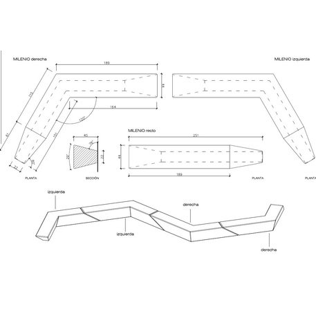 Concrete bench 'Milenio'