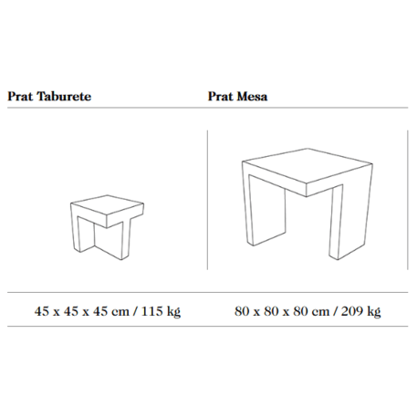 Concrete bench + table 'PRAT'