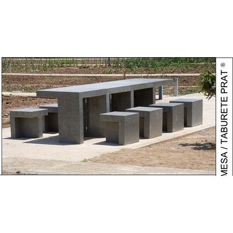 Concrete bench + table 'PRAT'