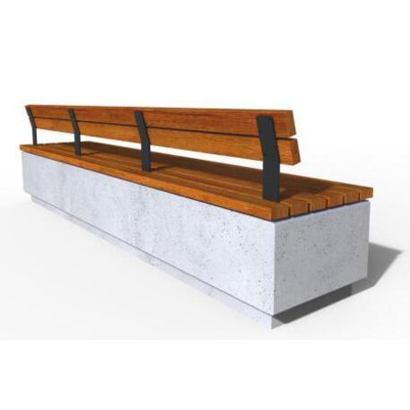 Concrete bench with backrest 'IROKO_STF/25-04-02/MDL'