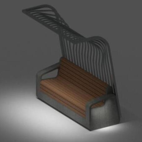 Бетонная скамейка с беседкой 'IROKO_STF/25-04-05/MDL'