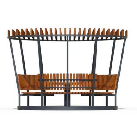 Металлическая скамейка с перголой 'IROKO_STF/21-04-07_05/MDL'