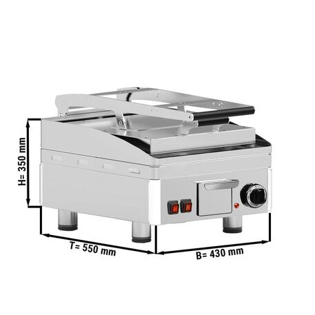 Grill a contatto (Superiore e inferiore - liscio) Duplex - 355x400mm 