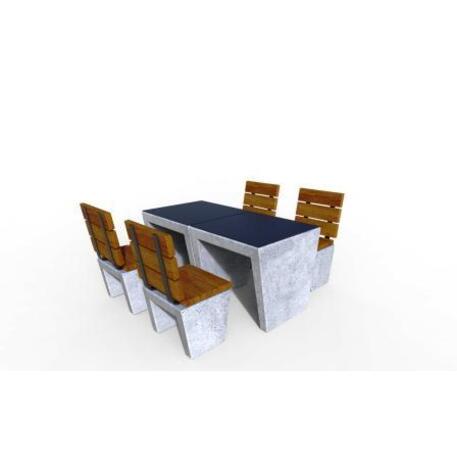 Lauko / Vidaus betoninis suolas ir stalas poilsiui 'STF/24-13-08_01/MDL'