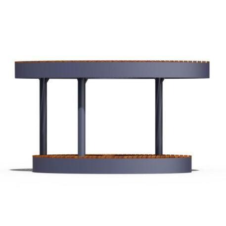 Metal bench with pergola 'IROKO_STF/22-31-07_01/MDL'