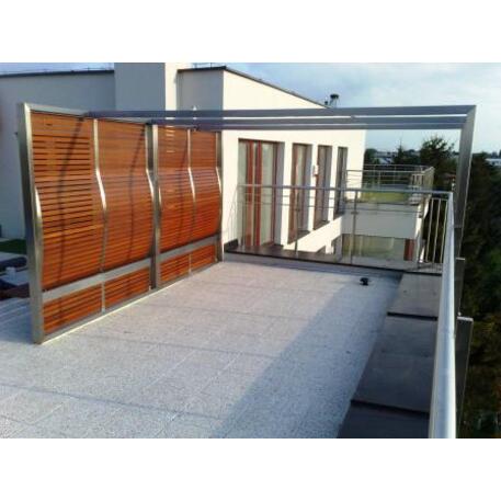 Ławka metalowa z drewna IROKO i pergola 'IROKO_STF/18-31-01/MDL'