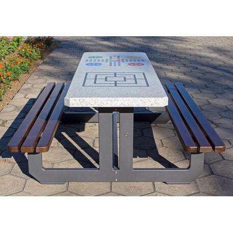 Stół betonowy do gry z dwoma ławkami '190x148xH/74cm / BS-250'