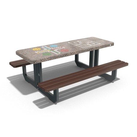 Concrete playing table and benches 2 pcs. '190x148xH/74cm / BS-250'