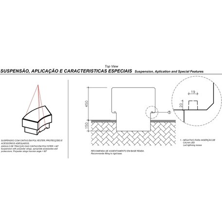 Lauko betoninis suolas 'AVEIRO / Curved Bench R150 - 45º'