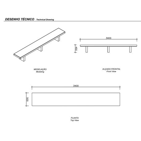 Lauko betoninis suolas 'TOKYO / Collective Bench 340'