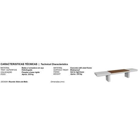 Lauko betoninis suolas 'TOKYO / Collective Bench 240 AM'