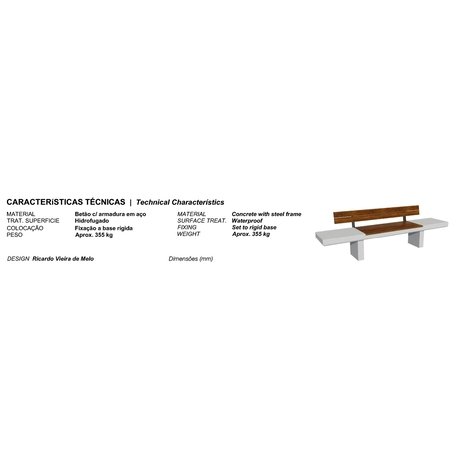 Lauko betoninis suolas 'TOKYO / Collective Bench 240 ACM'