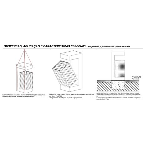 Abfallbehälter aus Beton 'MATEUS / Paper Bin 45L'