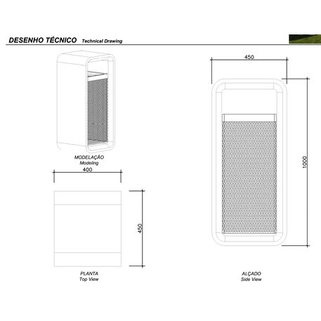 Abfallbehälter aus Beton 'AR PURO / Paper Bin 60L'