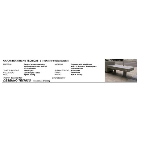 Lauko betoninis suolas 'CITIZEN / Bench 1200mm'