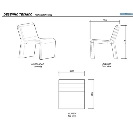 Lauko betoninis suolas 'Ar Puro / Individual Chair 600mm'