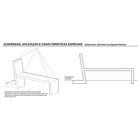 Panca in cemento 'GOIS / Bench with Lateral a Support 2310mm'