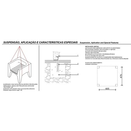 Lauko betoninis suolas 'LORD / Individual Chair 750mm'