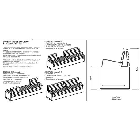 Lauko betoninis suolas 'Massive 1L / Bench 2400mm'