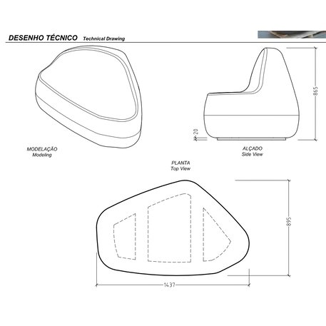 Lauko betoninis suolas 'URBAN / Bench IV 1437mm'