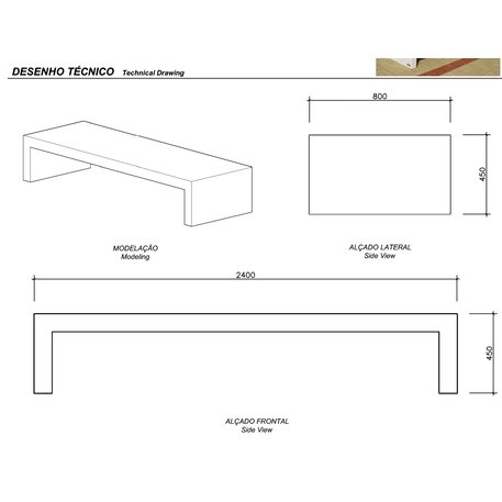 Lauko betoninis suolas 'Masive / Bench Orieva C 2400mm'