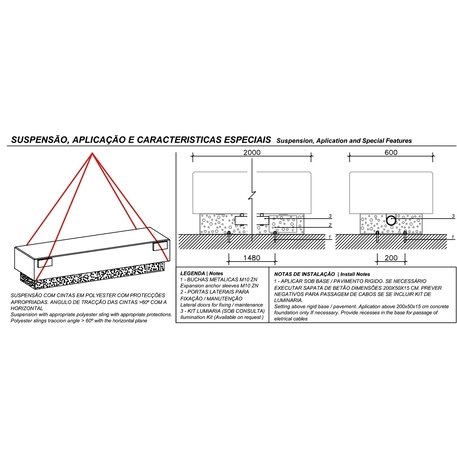 Lauko betoninis suolas 'Urban / Bench LED 2000mm'