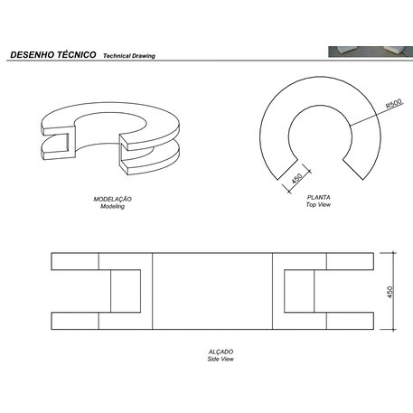 Lauko betoninis suolas 'AM / Bench M'