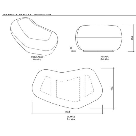 Lauko betoninis suolas 'Matadi / Bench I 1363mm'