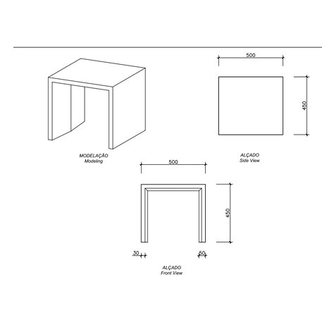 Lauko betoninis suolas 'R-Light / Individual Bench 500mm'