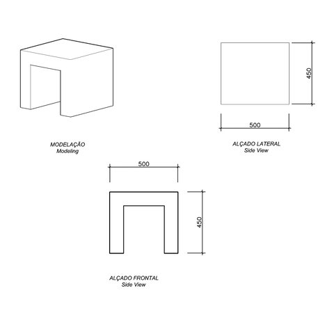 Lauko betoninis suolas 'Modular / Individual Bench 500mm'