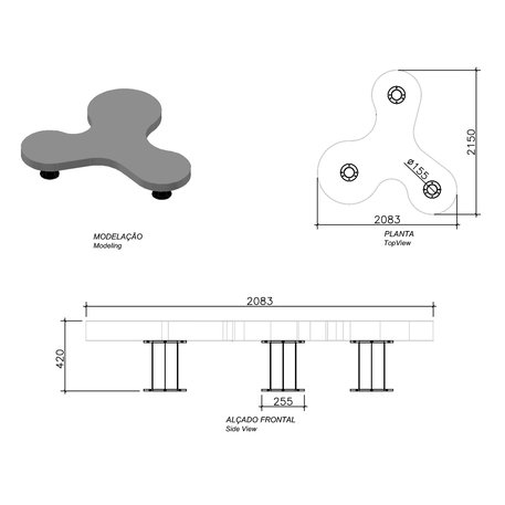 Betona sols 'Spiner / Bench 2083mm'