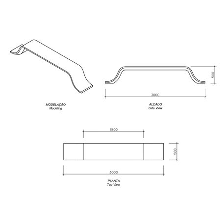 Lauko betoninis suolas 'E'LEVE / Bench 1800mm'