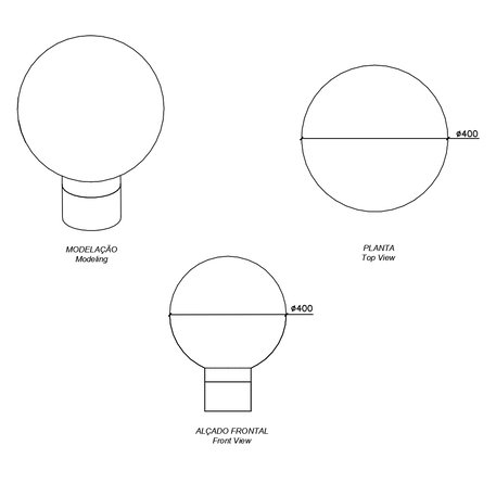 Lauko betoninis rutulys 'Globo / Ø400mm'