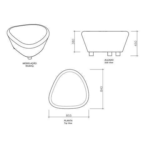 Lauko betoninis suolas 'Dolma / Bench 840mm'