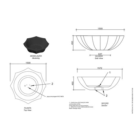 Бетонный вазон 'UMBRELLA / Planter 1500mm'