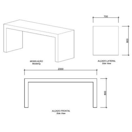 Lauko betoninis stalas ir suolas 'Picnic Urban Modular'