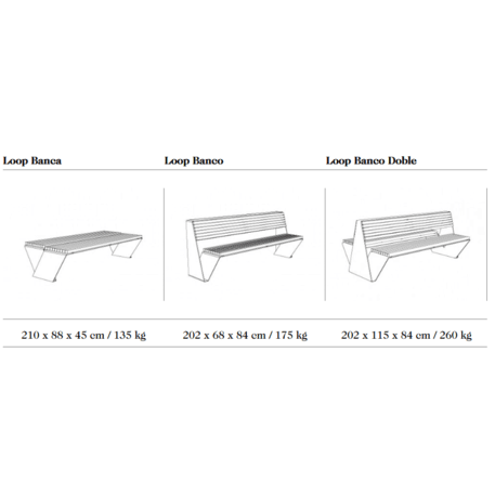 Metal bench 'Loop'