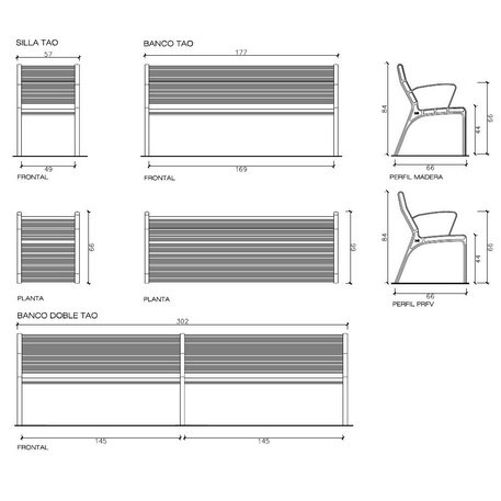 Metal bench 'Tao'